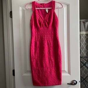 Hot pink lace midi
